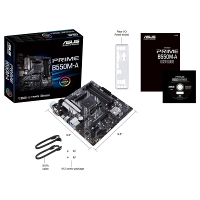Asus Mainboard|ASUS|AMD B550|SAM4|MicroATX|Memory DDR4|Memory slots 4|2xPCI-Express 3.0 1x|1xPCI-Express 4.0 16x|2xM.2|1x15pin D