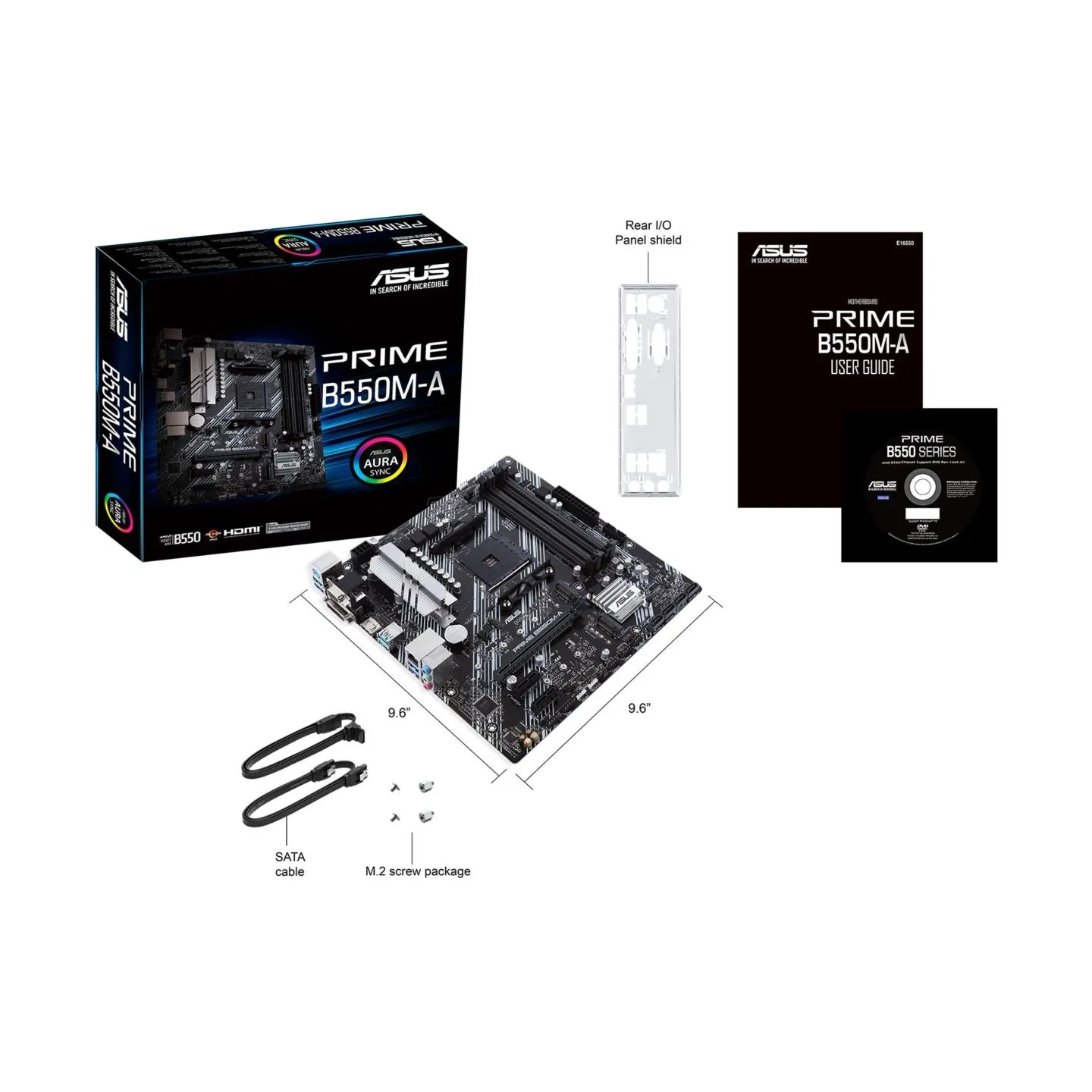 Asus Mainboard|ASUS|AMD B550|SAM4|MicroATX|Memory DDR4|Memory slots 4|2xPCI-Express 3.0 1x|1xPCI-Express 4.0 16x|2xM.2|1x15pin D