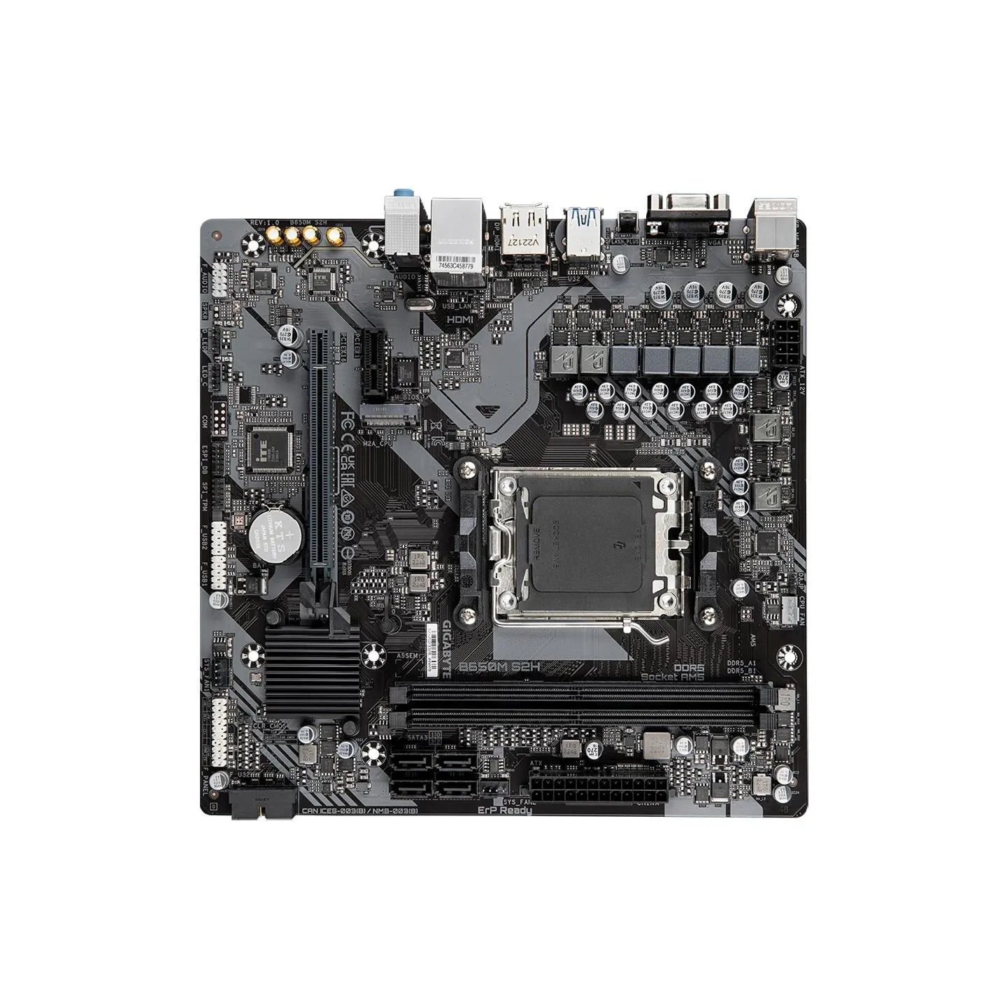 Gigabyte Mainboard|GIGABYTE|AMD B650|SAM5|Micro-ATX|Memory DDR5|Memory slots 2|B650MS2H1.4