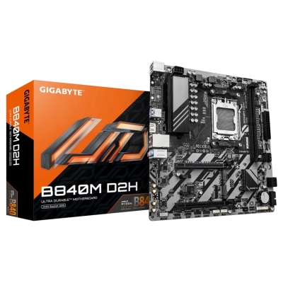 Gigabyte Mainboard|GIGABYTE|AMD B840|Socket AM5|micro ATX|RAM DDR5-SDRAM|2xSlots|2xNumber of M.2 (M) slots|B840MD2H1.2