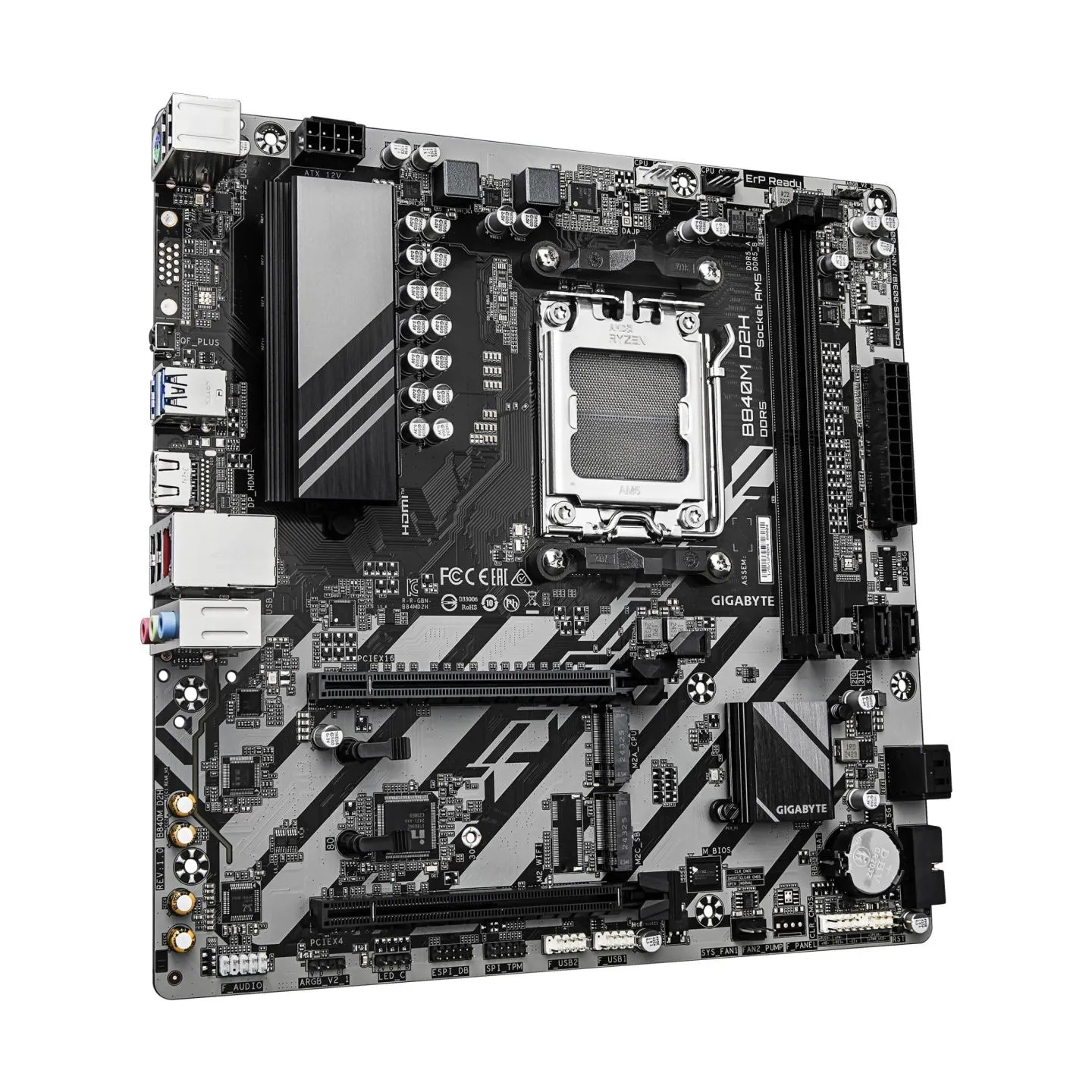 Gigabyte Mainboard|GIGABYTE|AMD B840|Socket AM5|micro ATX|RAM DDR5-SDRAM|2xSlots|2xNumber of M.2 (M) slots|B840MD2H1.2