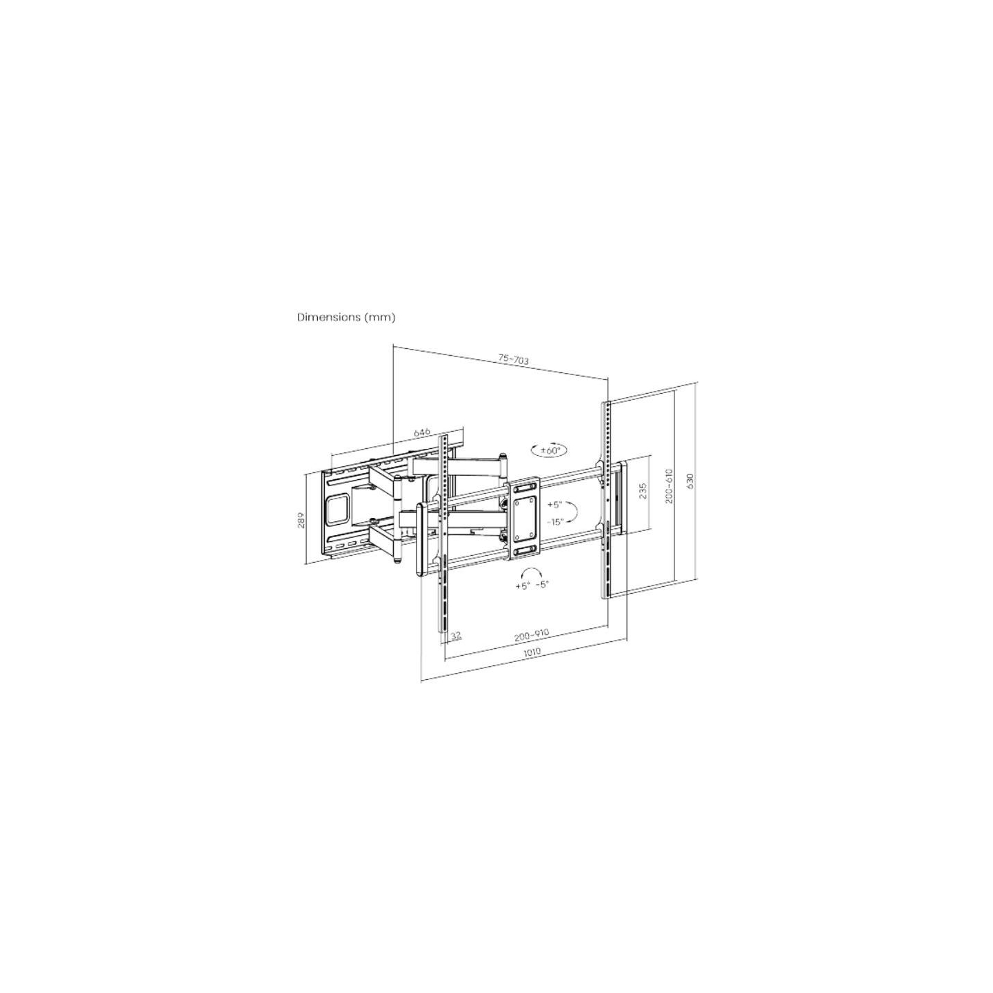 Gembird TV SET ACC WALL MOUNT 60-120"/WM-120ST-01 GEMBIRD