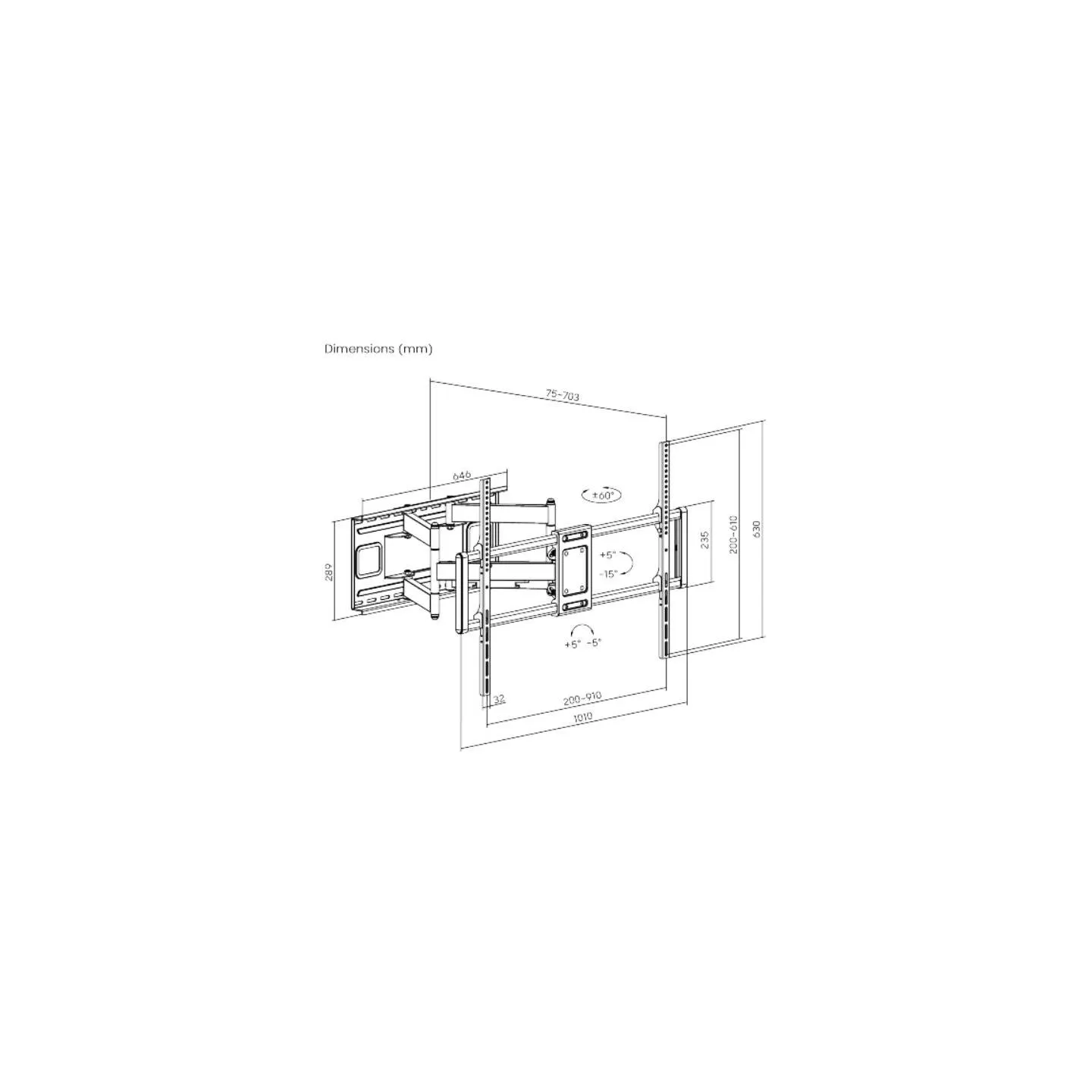 Gembird TV SET ACC WALL MOUNT 60-120"/WM-120ST-01 GEMBIRD