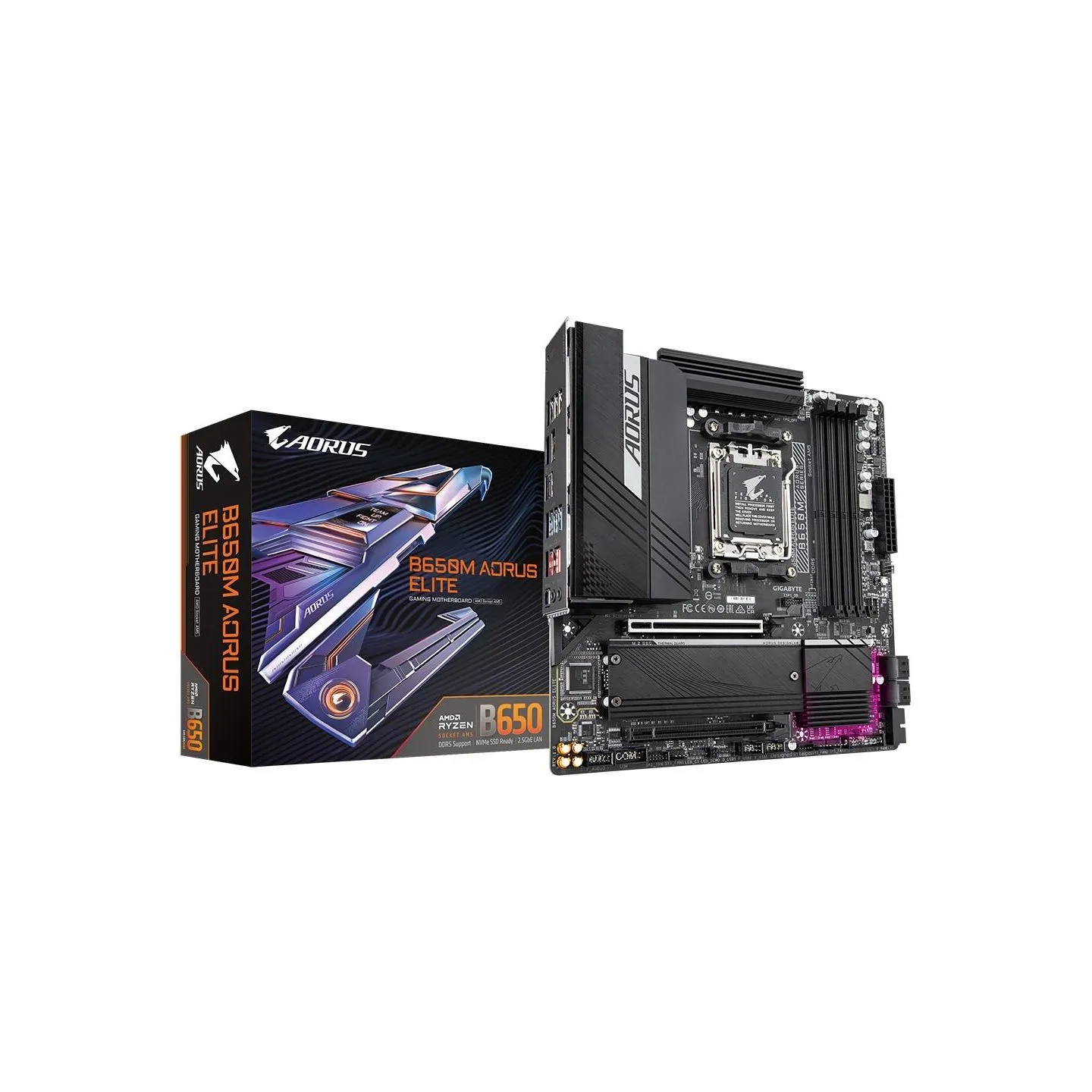 Gigabyte Mainboard|GIGABYTE|AMD B650|SAM5|Micro-ATX|Memory DDR5|Memory slots 4|B650MAORUSELITE1.3