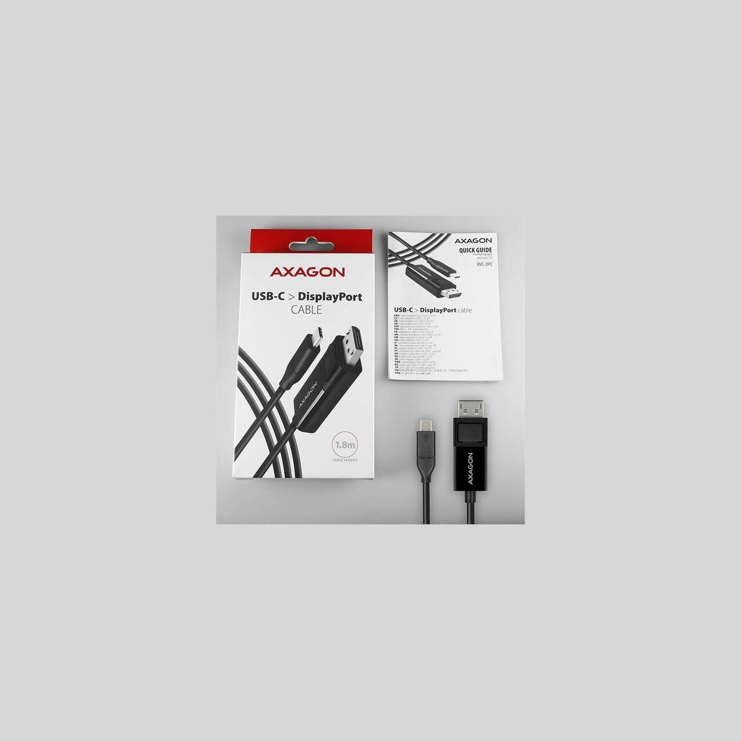 Axagon Active USB-C -> DisplayPort cable - adapter AXAGON RVC-DPC for connecting a DisplayPort monitor/TV/projector to a noteboo