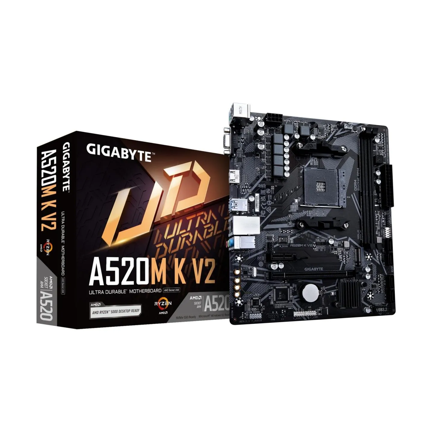 Gigabyte Mainboard|GIGABYTE|AMD A520|SAM4|Micro-ATX|Memory DDR4|Memory slots 2|1xPCI-Express 3.0 1x|1xPCI-Express 3.0 16x|1xM.2|