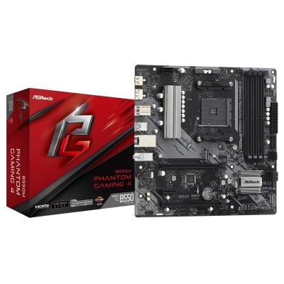 Asrock Mainboard|ASROCK|AMD B550|SAM4|MicroATX|1xPCI-Express 3.0 1x|1xPCI-Express 3.0 4x|2xM.2|1xPCI-Express 4.0 16x|Memory DDR4