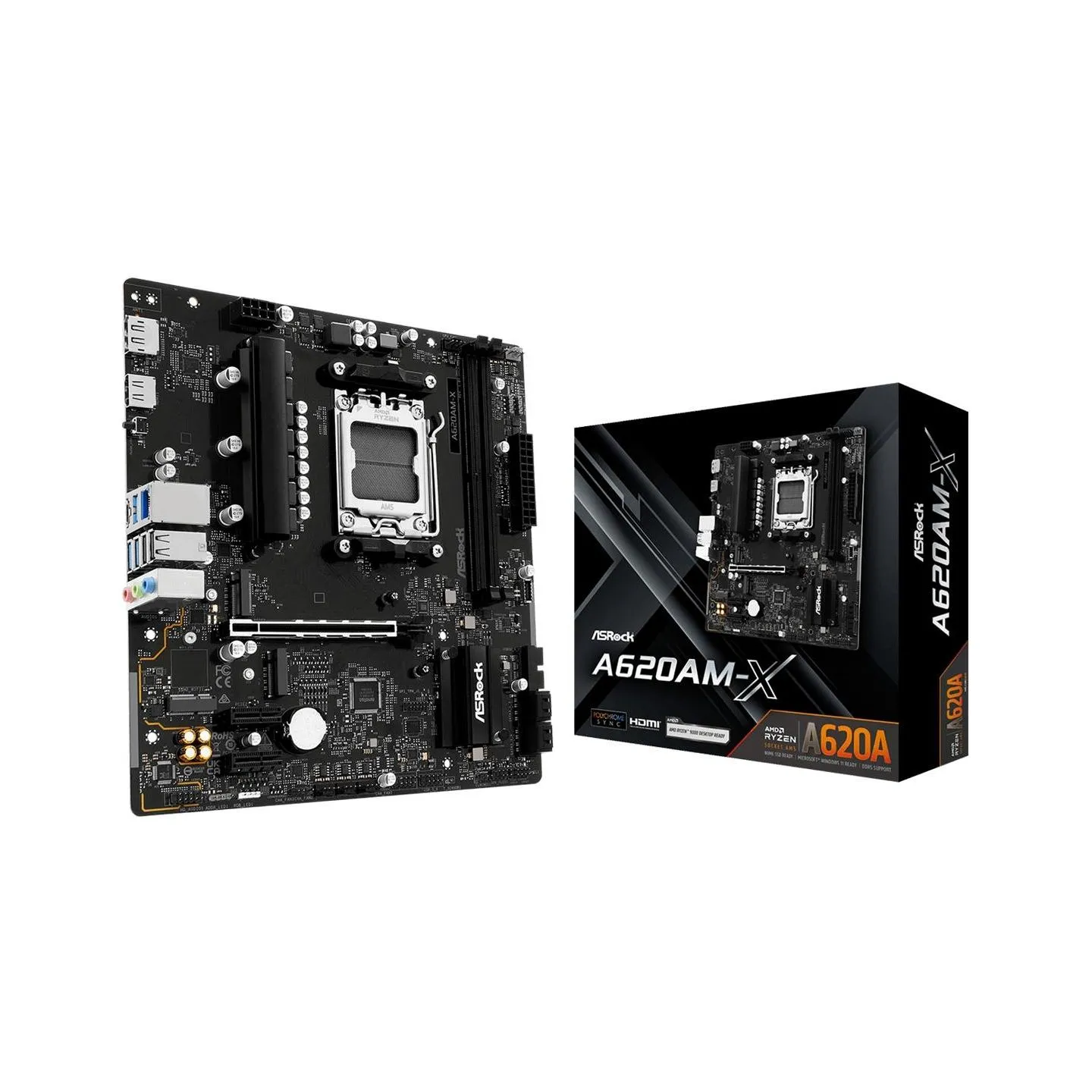 Asrock Mainboard|ASROCK|AMD A620A|SAM5|Micro-ATX|Memory DDR5|Memory slots 2|A620AM-X