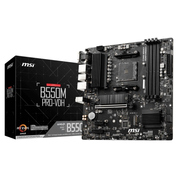 MSI Mainboard|MSI|AMD B550|SAM4|MicroATX|Memory DDR4|Memory slots 4|2xPCI-Express 3.0 1x|1xPCI-Express 4.0 16x|2xM.2|1x15pin D-s
