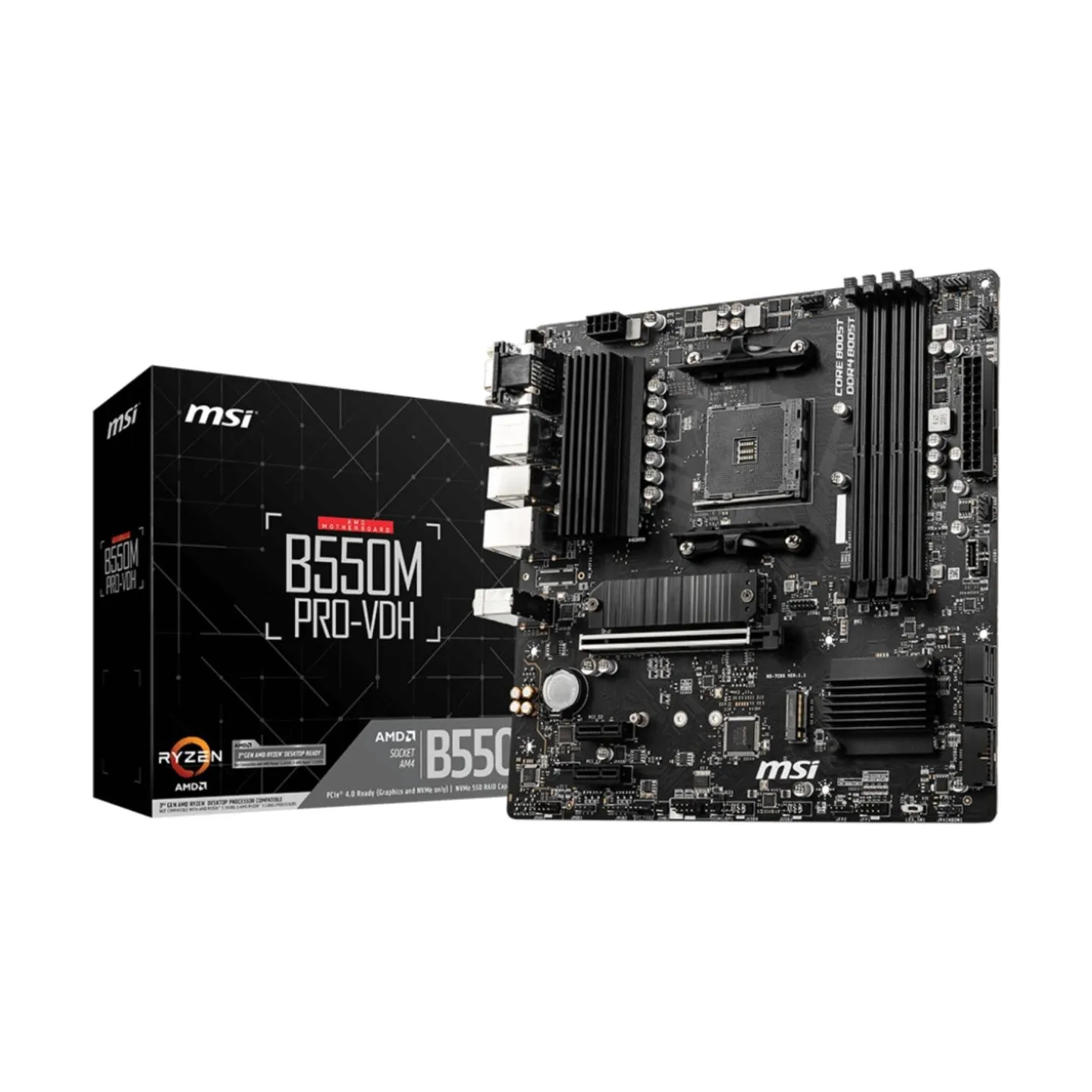 MSI Mainboard|MSI|AMD B550|SAM4|MicroATX|Memory DDR4|Memory slots 4|2xPCI-Express 3.0 1x|1xPCI-Express 4.0 16x|2xM.2|1x15pin D-s