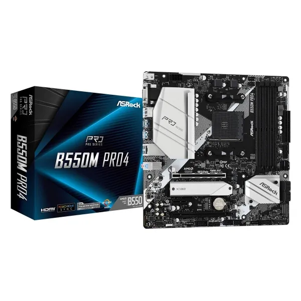 Asrock Mainboard|ASROCK|AMD B550|SAM4|MicroATX|1xPCI-Express 3.0 1x|1xPCI-Express 3.0 16x|1xM.2|1xPCI-Express 4.0 16x|Memory DDR