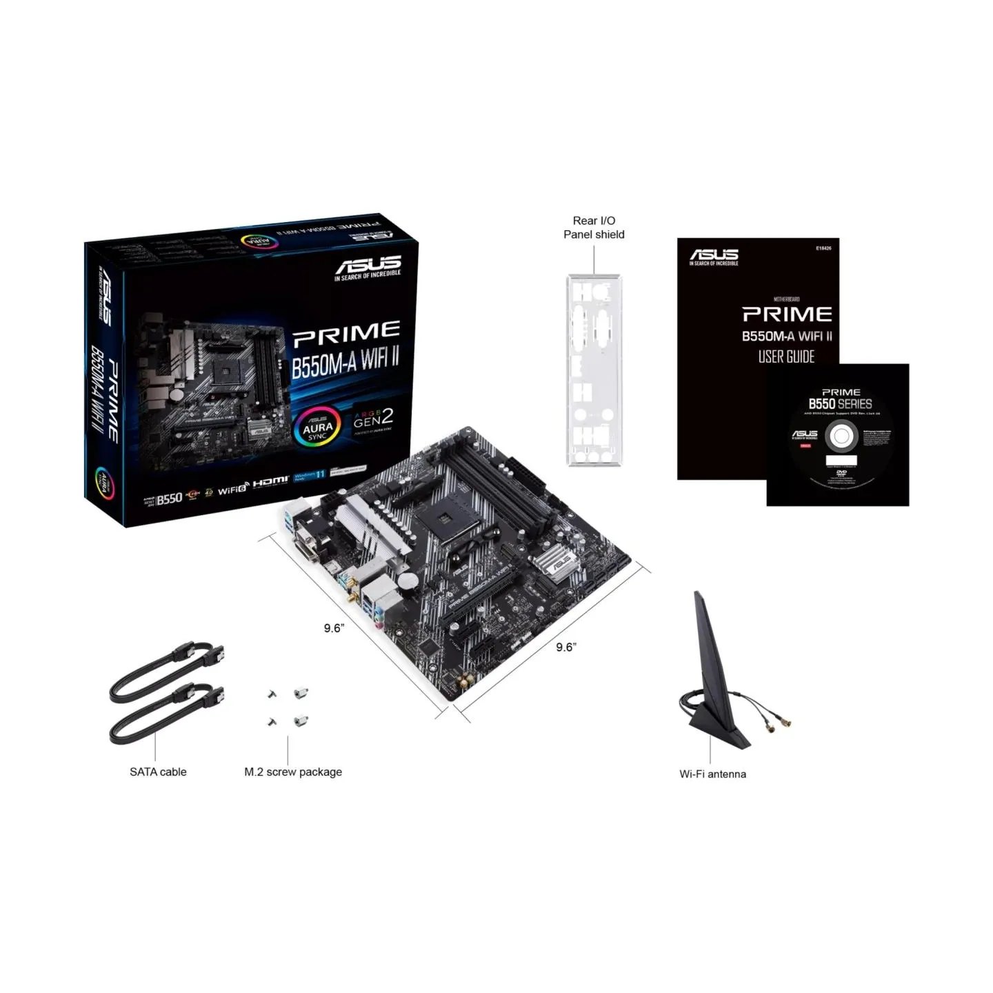Asus Mainboard|ASUS|AMD B550|SAM4|MicroATX|Memory DDR4|Memory slots 4|2xPCI-Express 3.0 1x|1xPCI-Express 4.0 16x|2xM.2|1x15pin D
