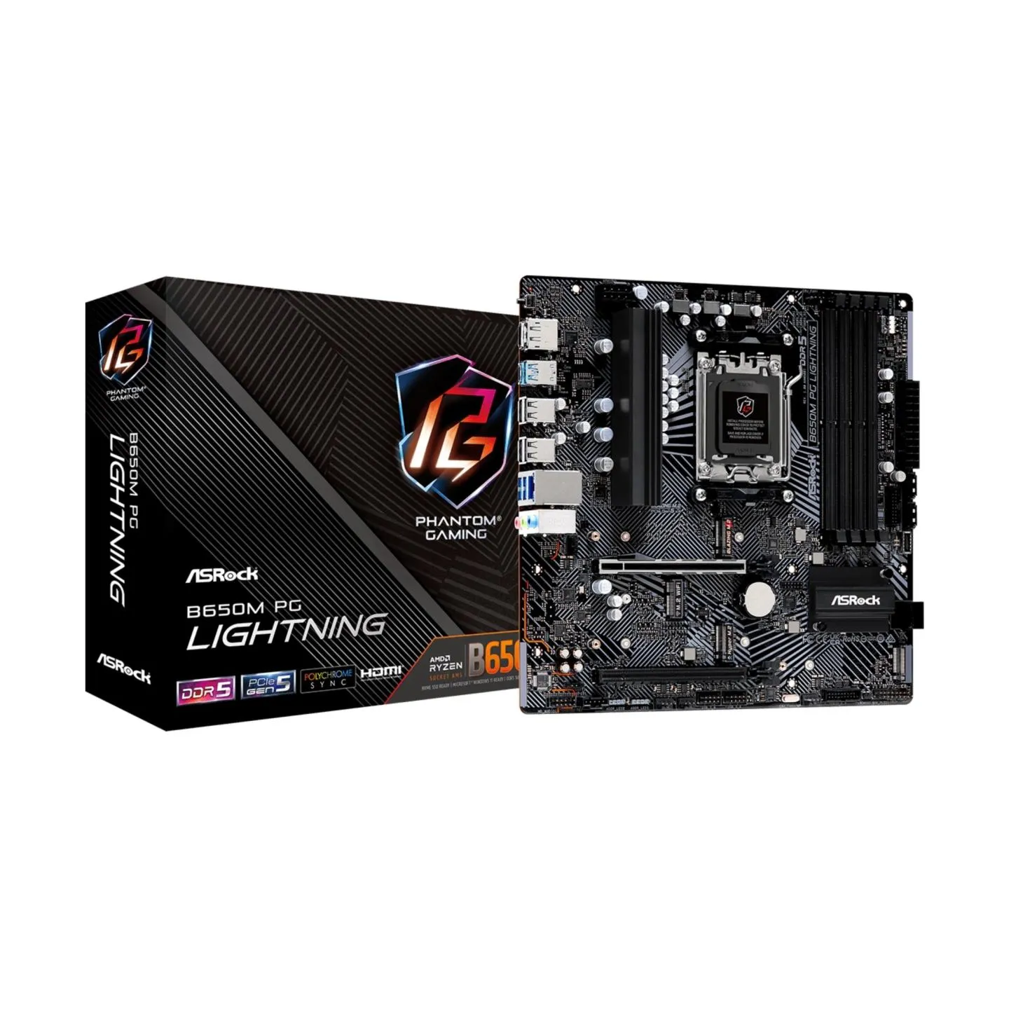 Asrock Mainboard|ASROCK|AMD B650|SAM5|Micro-ATX|Memory DDR5|Memory slots 4|1xPCI-Express 3.0 16x|1xPCI-Express 4.0 16x|3xM.2|1xH