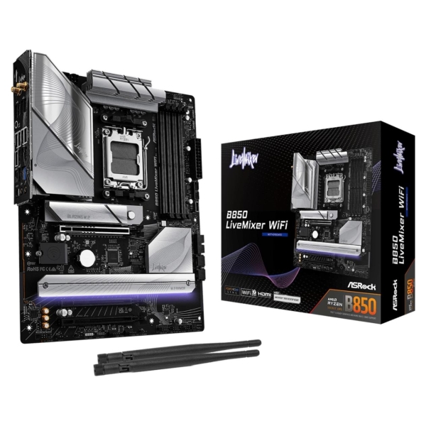 Asrock Mainboard|ASROCK|AMD B850|SAM5|ATX|Memory DDR5|Memory slots 4|2xPCI-Express 4.0 16x|1xPCI-Express 5.0 16x|1xM.2|1xHDMI|1x