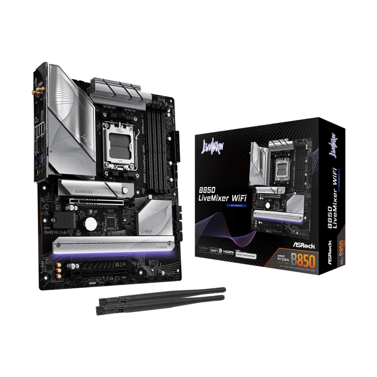 Asrock Motherboard B850 LIVEMIXER WIFI AM5 4DDR5 USB3.2 ATX