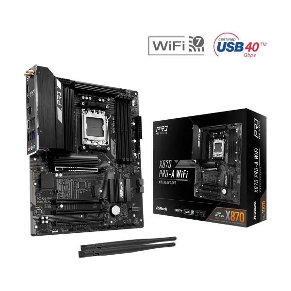 Asrock Mainboard|ASROCK|AMD X870|SAM5|ATX|Memory DDR5|Memory slots 4|X870PRO-AWIFI