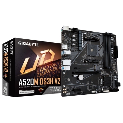 Gigabyte Mainboard|GIGABYTE|AMD A520|SAM4|Micro-ATX|Memory DDR4|Memory slots 4|A520MDS3HV2