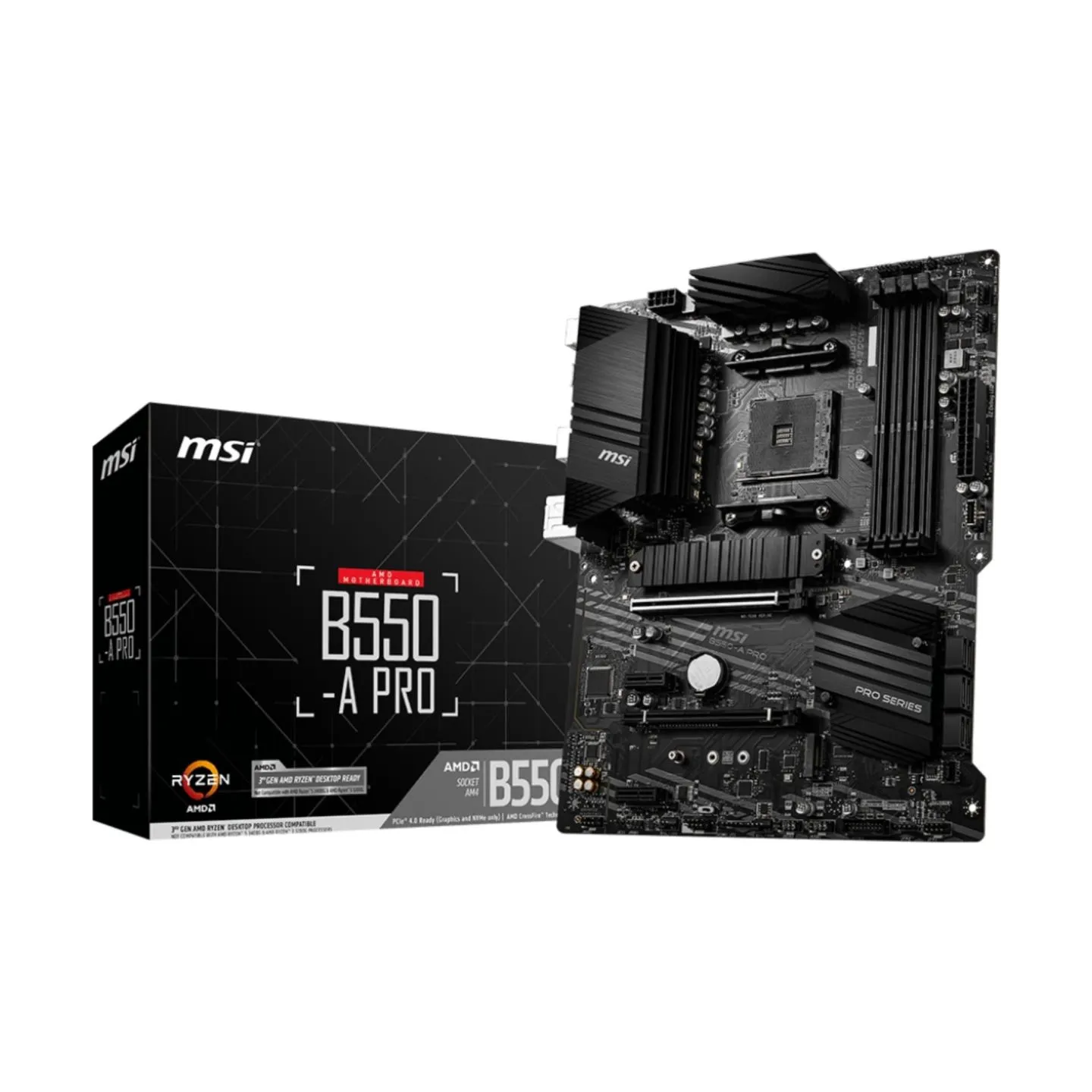 MSI Mainboard|MSI|AMD B550|SAM4|ATX|2xPCI-Express 3.0 1x|1xPCI-Express 3.0 4x|2xM.2|1xPCI-Express 4.0 16x|Memory DDR4|Memory slo