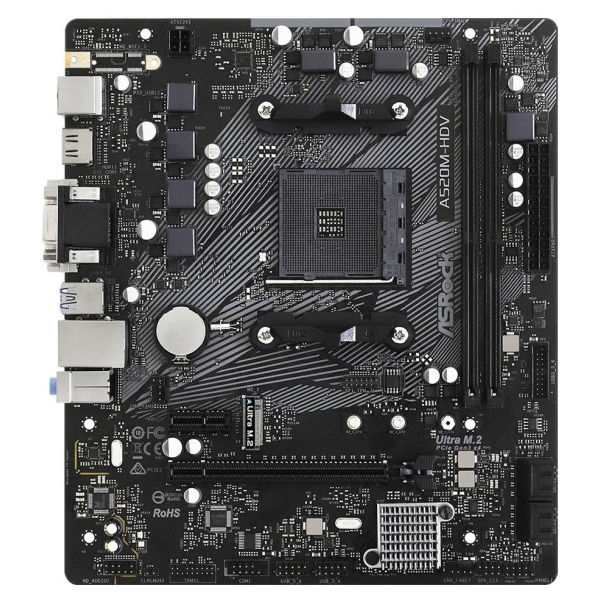 Asrock Motherboard A520M-HDV AM4 2DDR4 HDMI/DVI/VGA M.2 mATX
