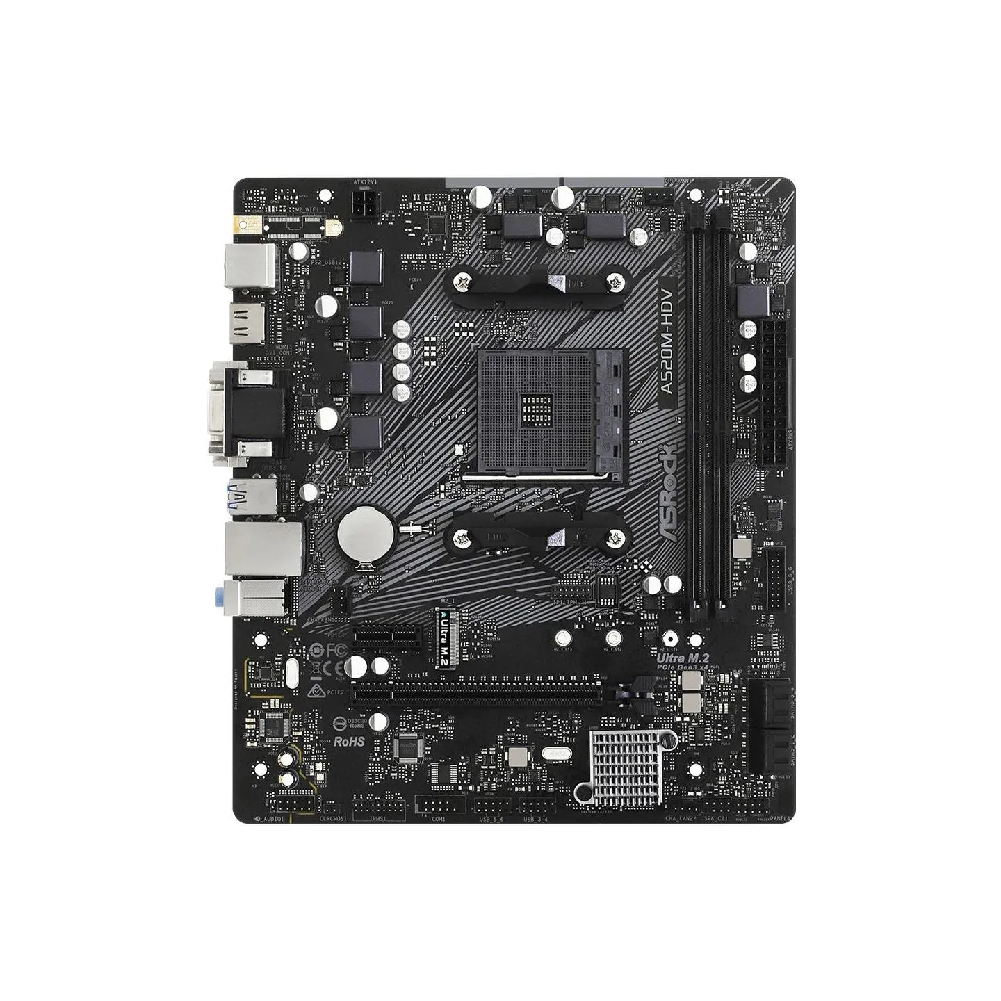 Asrock Motherboard A520M-HDV AM4 2DDR4 HDMI/DVI/VGA M.2 mATX