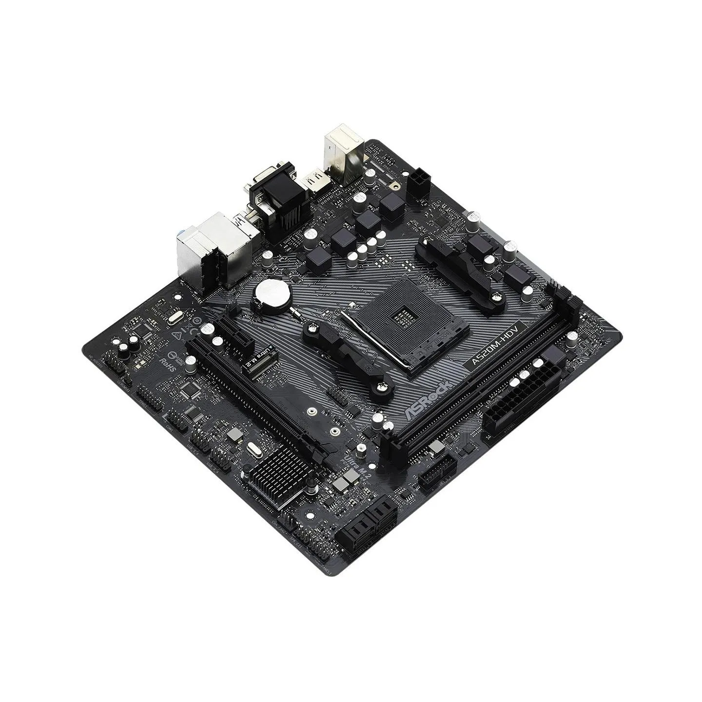 Asrock Mainboard|ASROCK|AMD A520|SAM4|Micro-ATX|Memory DDR4|Memory slots 2|1xPCI-Express 3.0 1x|1xPCI-Express 3.0 16x|1xM.2|1x15