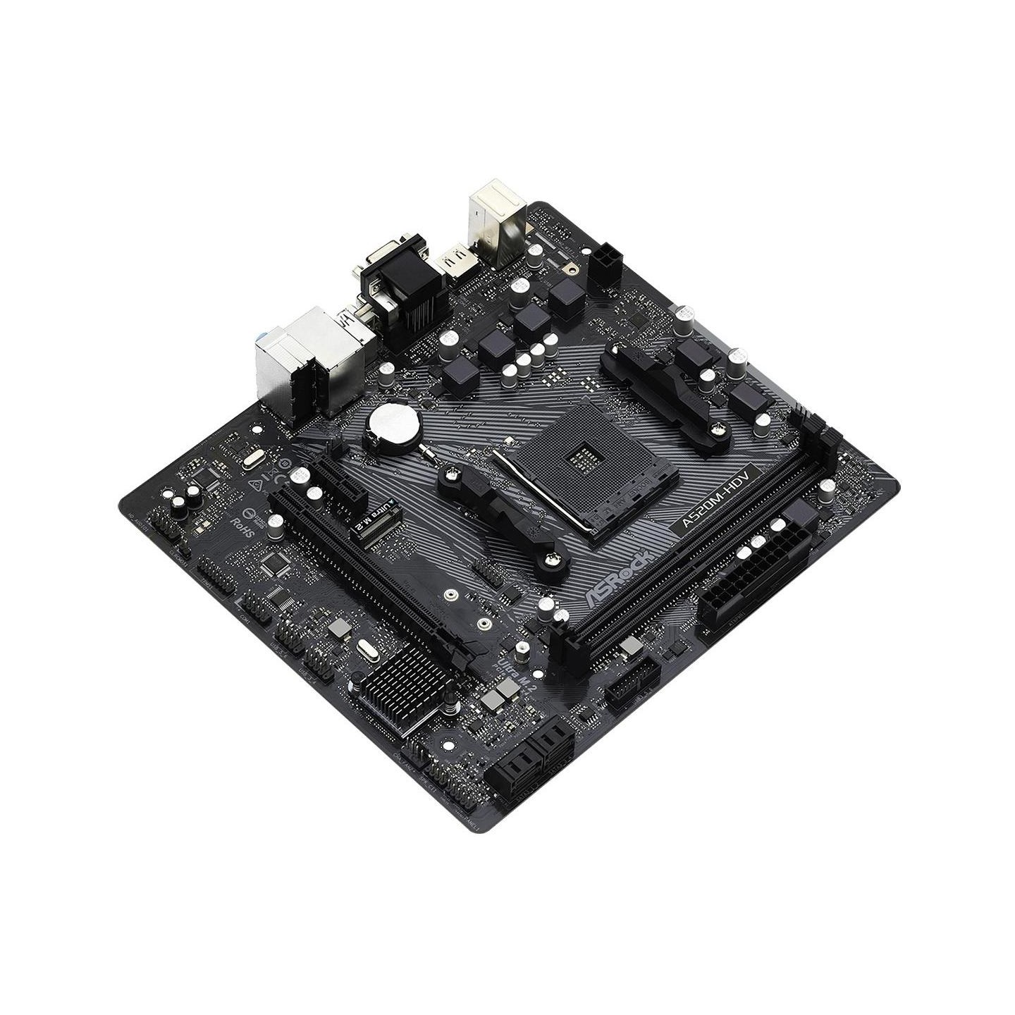 Asrock Motherboard A520M-HDV AM4 2DDR4 HDMI/DVI/VGA M.2 mATX