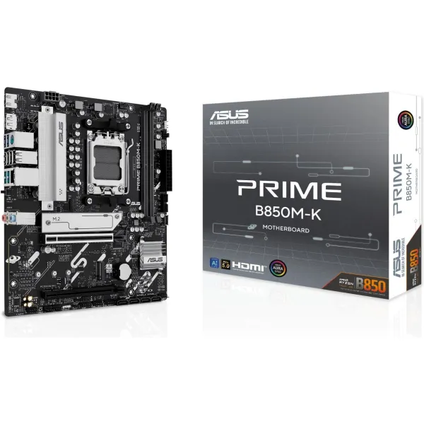 Asus Mainboard|ASUS|AMD B850|SAM5|Micro-ATX|Memory DDR5|Memory slots 2|1xPCI-Express 4.0 16x|1xPCI-Express 5.0 16x|2xM.2|1xHDMI|