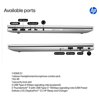 HP EliteBook 6 G1i 14 - Ultra 5-225U, 16GB, 512GB SSD, 14 WUXGA 300-nit AG, 5MP IR cam, WWAN-ready, Smartcard, FPR, US backlit k