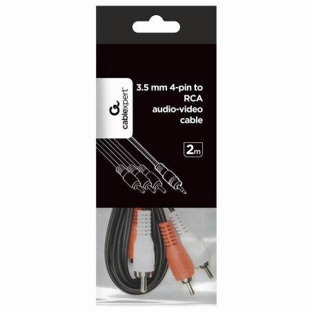 Gembird CABLE AUDIO 3.5MM 4PIN TO 3RCA/AV 2M CCA-4P2R-2M GEMBIRD