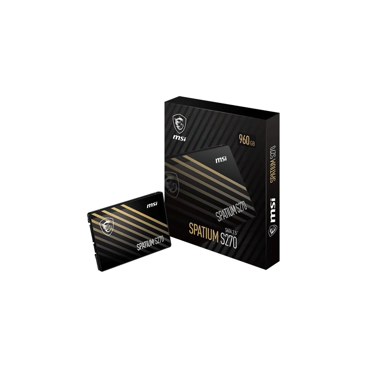 MSI SSD|MSI|SPATIUM S270|960GB|SATA|3D NAND|Write speed 450 MBytes/sec|Read speed 500 MBytes/sec|2,5"|TBW 500 TB|MTBF 2000000 ho