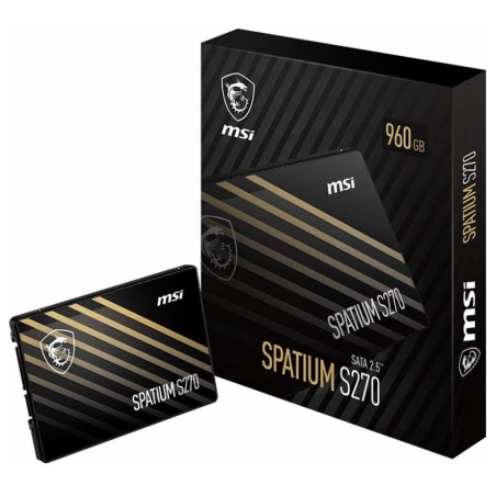 MSI SSD|MSI|SPATIUM S270|240GB|SATA|3D NAND|Write speed 400 MBytes/sec|Read speed 500 MBytes/sec|2,5"|TBW 250 TB|MTBF 2000000 ho