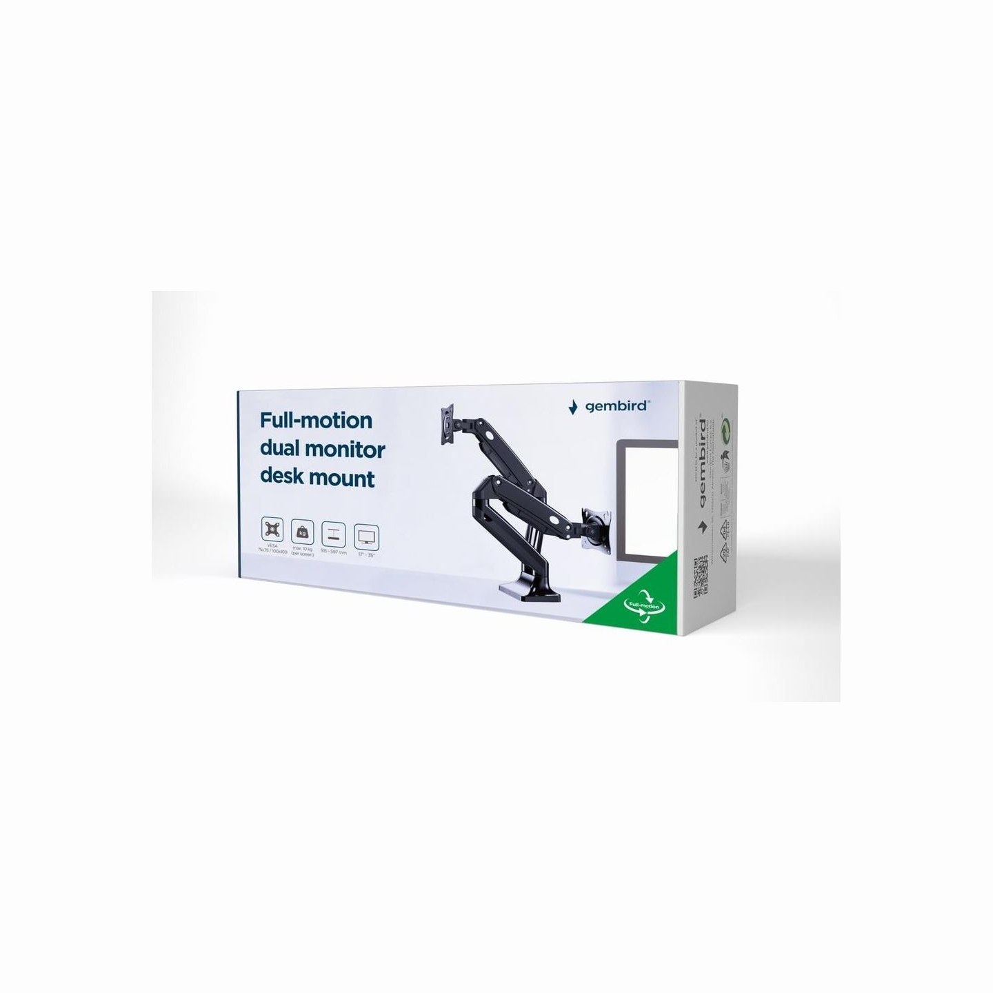 Gembird Full-motion desk 2-mounting arm