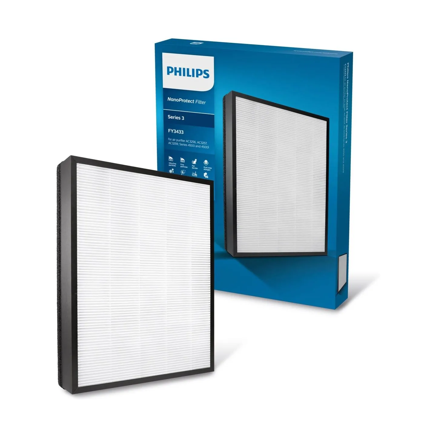 Philips NanoProtect HEPA filter FY3433/10 Captures 99.97% of particles / FY3433/10