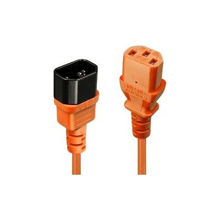 Lindy CABLE POWER IEC EXTENSION 2M/ORANGE 30475 LINDY