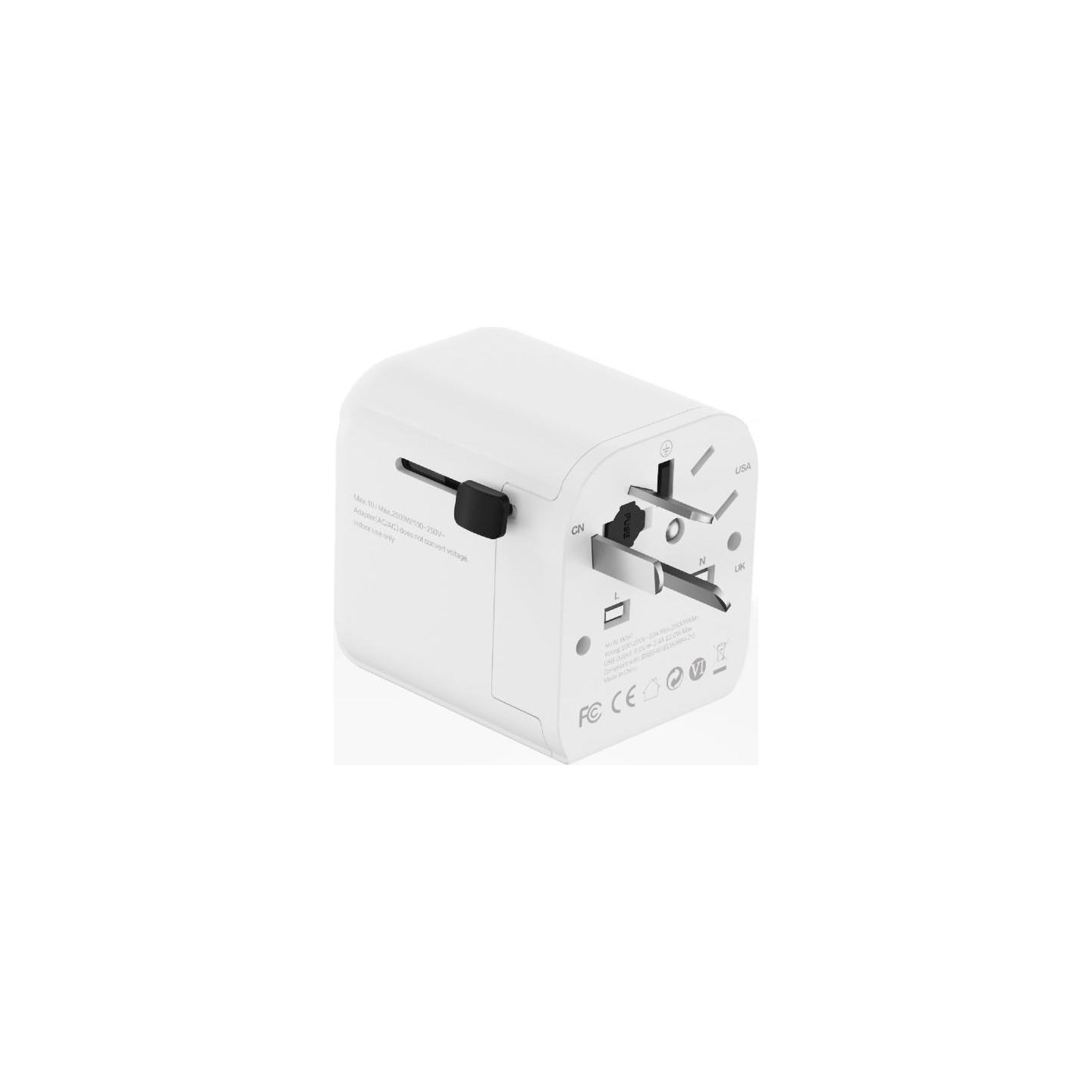 Gembird EU to Universal travel power adapter, 12W | TPA-EU2A12-01-W | 5 V