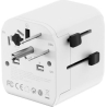 Gembird Grounded universal travel power adapter, 20 W | TPA-EU1A1C20-01-W