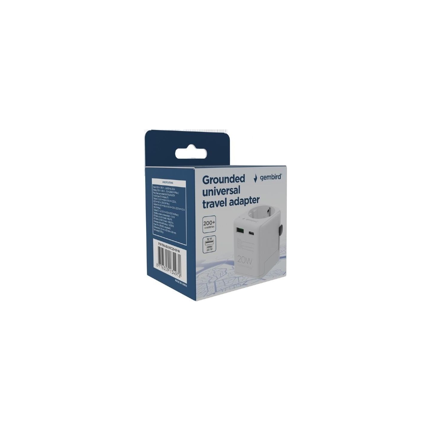 Gembird universal travel power adapter