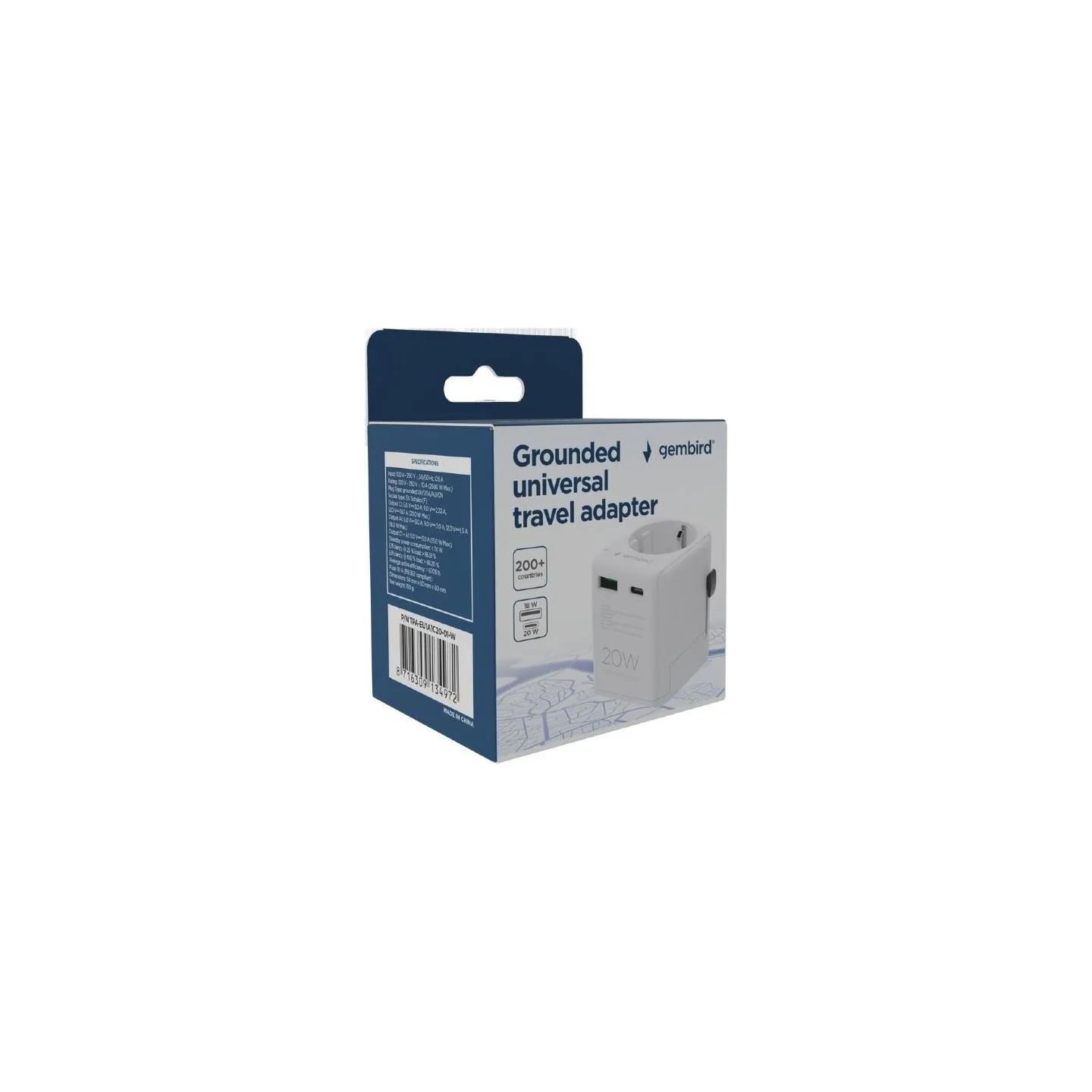 Gembird universal travel power adapter
