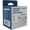 Gembird Grounded universal travel power adapter, 20 W | TPA-EU1A1C20-01-W