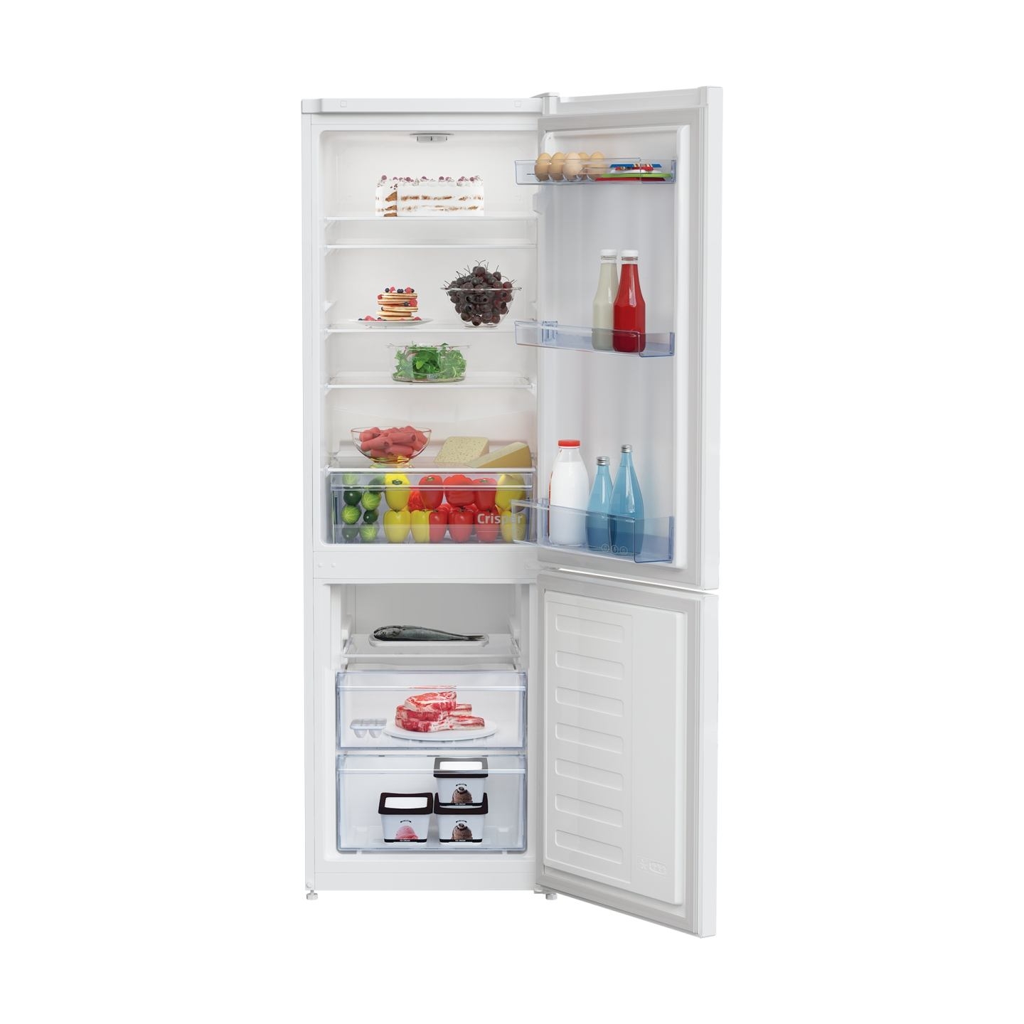 Beko Refrigerator RCSA270K40WN, Energy class E, Height 171cm, White / RCSA270K40WN