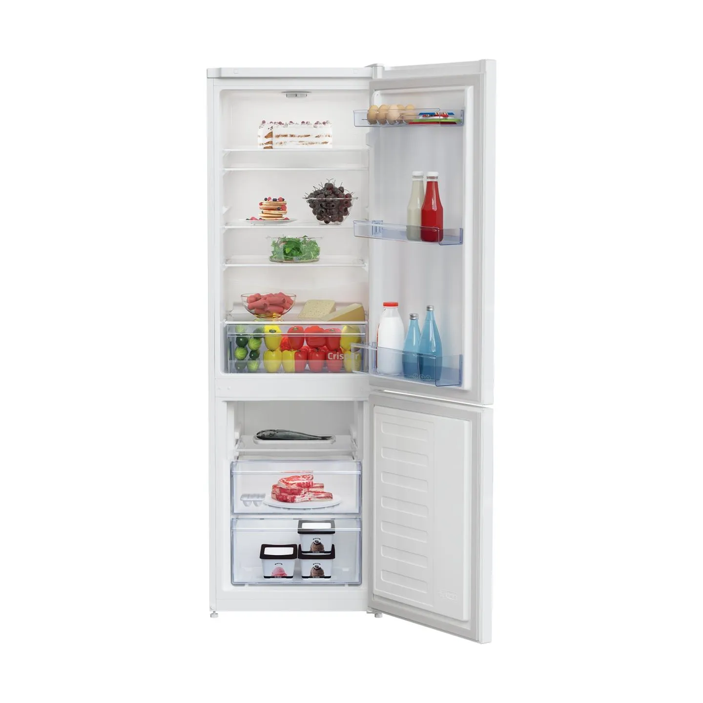 Beko Refrigerator RCSA270K40WN, Energy class E, Height 171cm, White / RCSA270K40WN