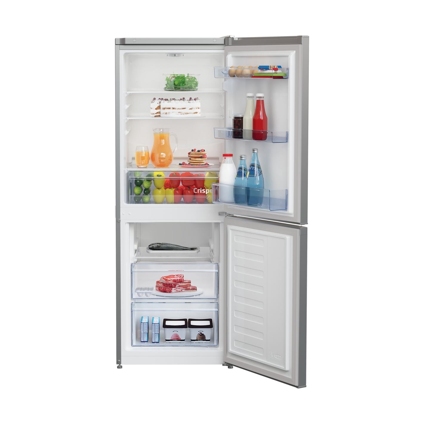 Beko Refrigerator RCSA240K40SN, Energy class E, Height 153cm, Inox / RCSA240K40SN
