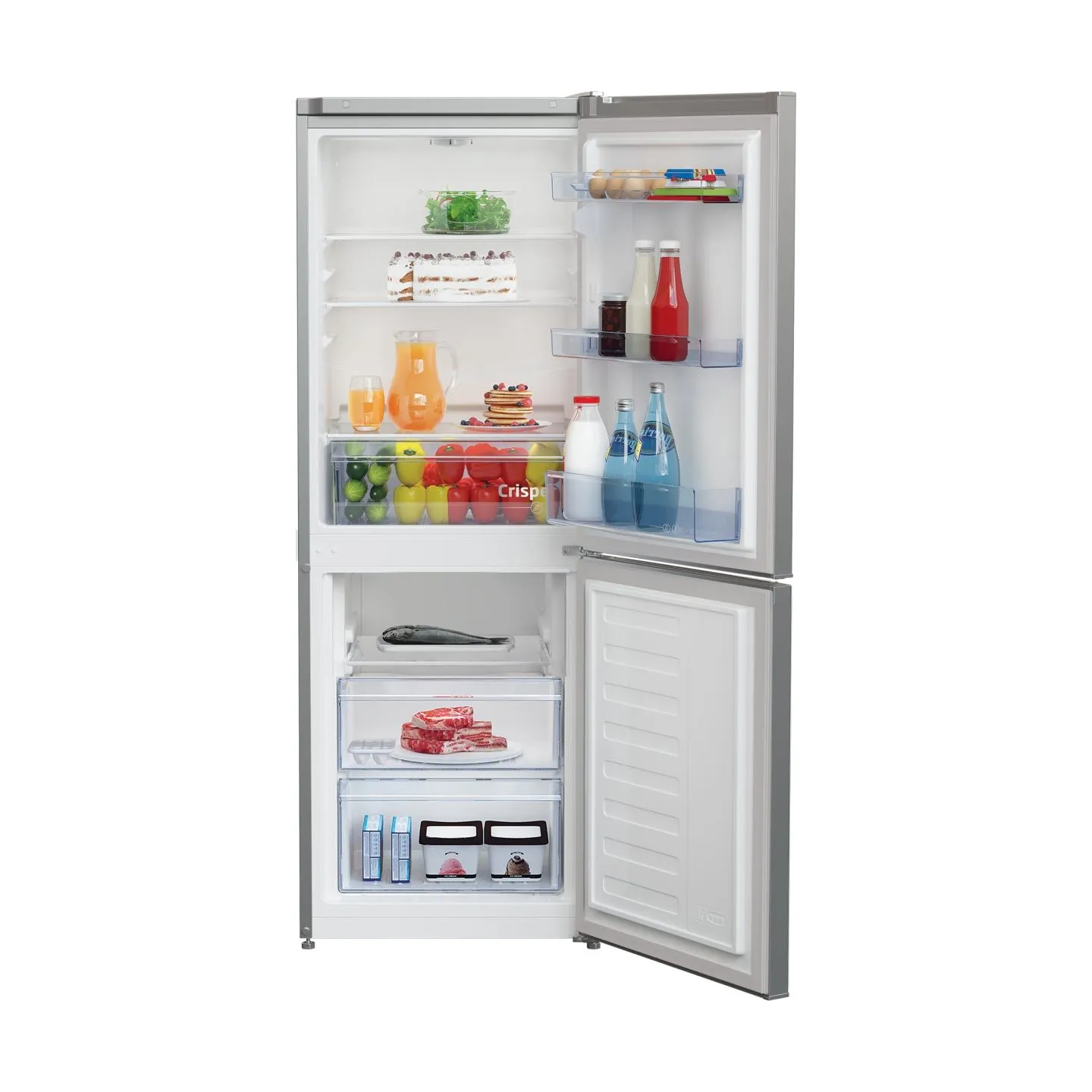 Beko Refrigerator RCSA240K40SN, Energy class E, Height 153cm, Inox / RCSA240K40SN