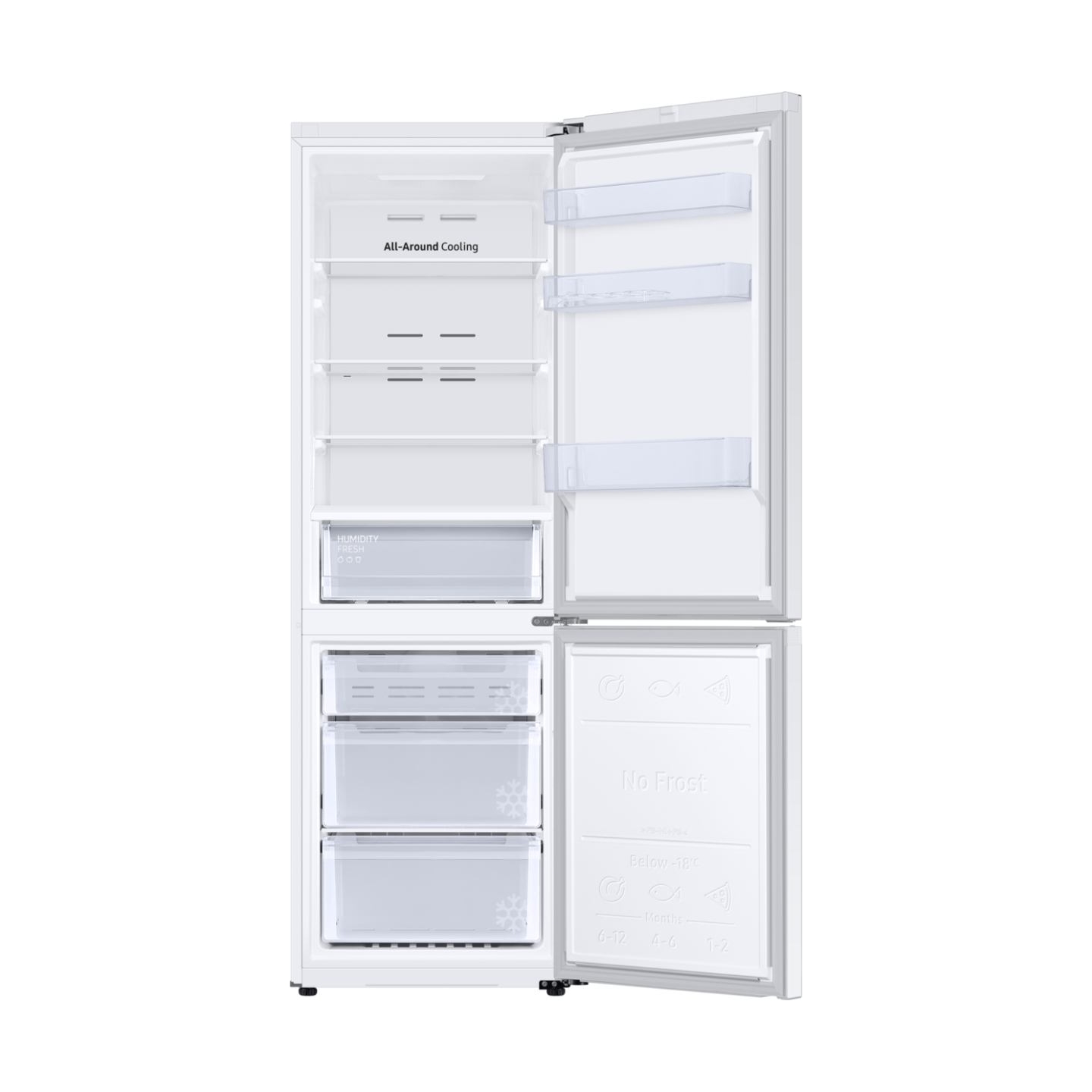 Samsung Refrigerator RB34C670EWW/EF, height 185.3cm, 344l, Energy class E, freezer 114l, fridge 230l / RB34C670EWW/EF