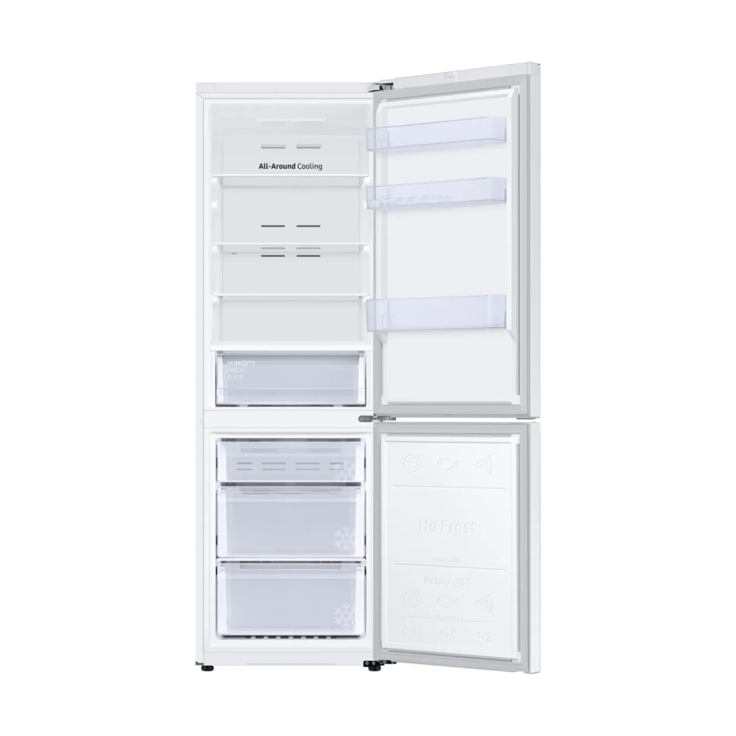 Samsung Refrigerator RB34C670EWW/EF, height 185.3cm, 344l, Energy class E, freezer 114l, fridge 230l / RB34C670EWW/EF