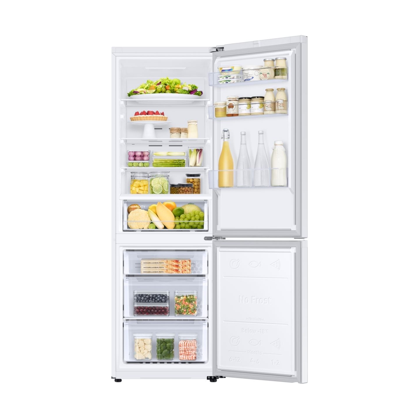 Samsung Refrigerator RB34C670EWW/EF, height 185.3cm, 344l, Energy class E, freezer 114l, fridge 230l / RB34C670EWW/EF