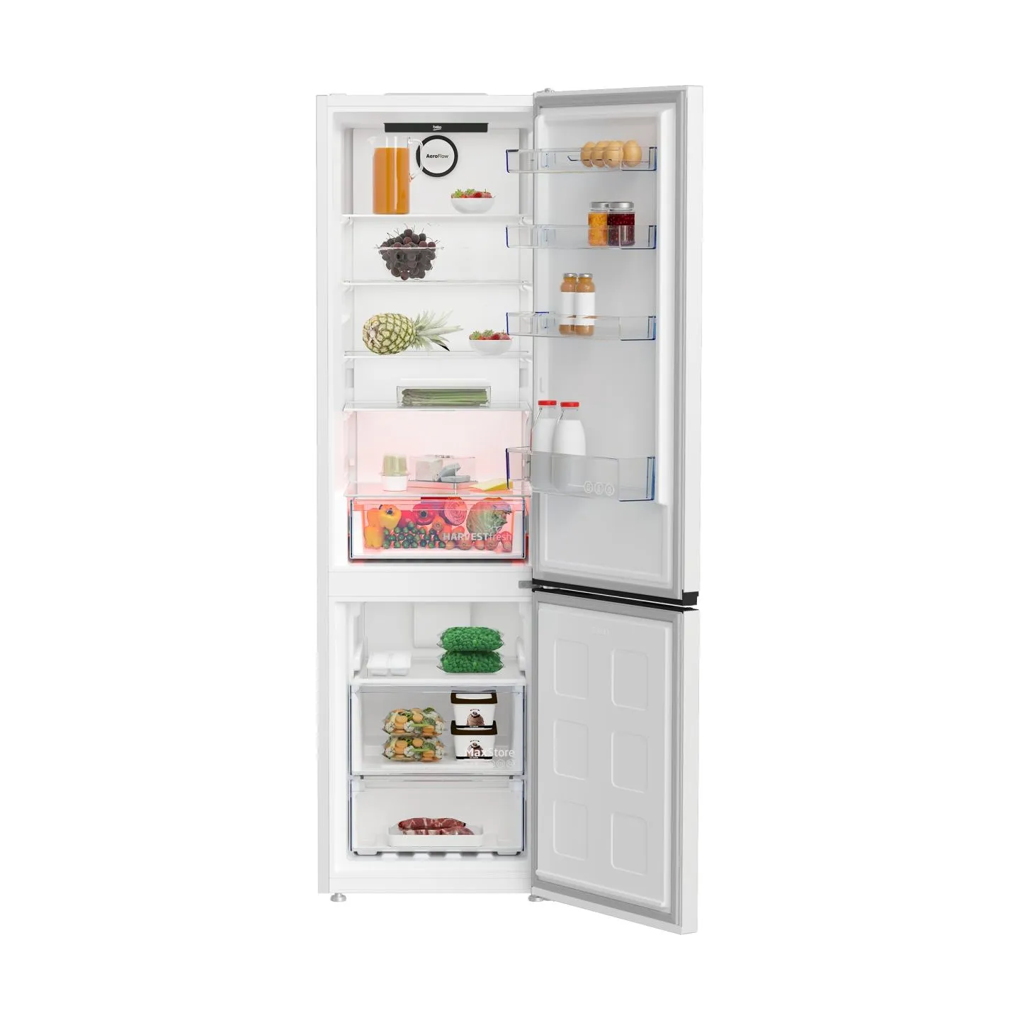 Beko Refrigerator B1RCNA404W, height 203.5 cm, Energy class E, NeoFrost, AeroFlow, White / B1RCNA404W