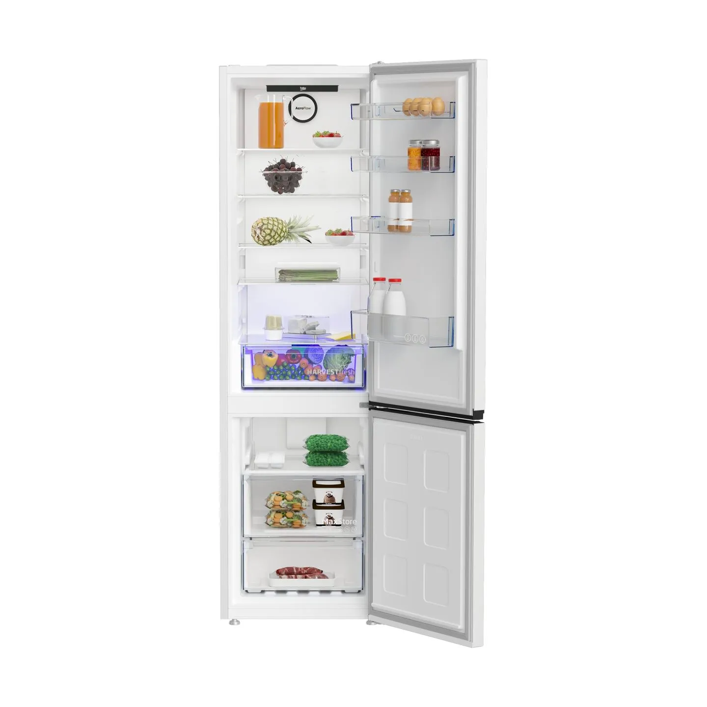 Beko Refrigerator B1RCNA404W, height 203.5 cm, Energy class E, NeoFrost, AeroFlow, White / B1RCNA404W