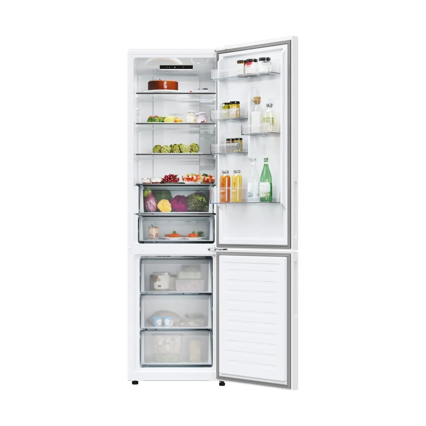 Candy refrigerator CNCQ2T620EW, Energy class E, Height 205 cm, 409 L, White, No Frost / CNCQ2T620EW