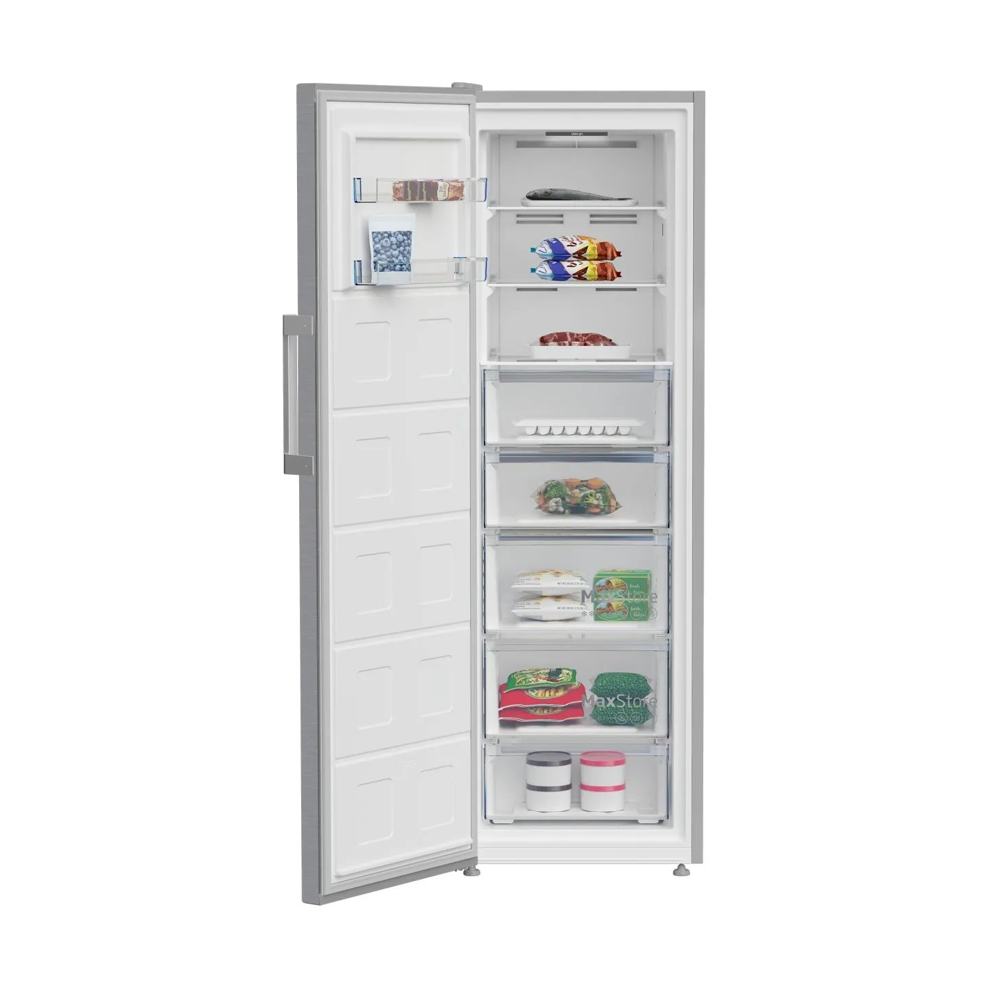 Beko Upright Freezer B3RMFNE314XB, Energy class E, 186.5 cm, 286L, Inox color / B3RMFNE314XB